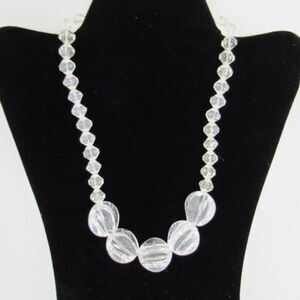 Vintage Chunky Clear Lucite Necklace 1940s 50s